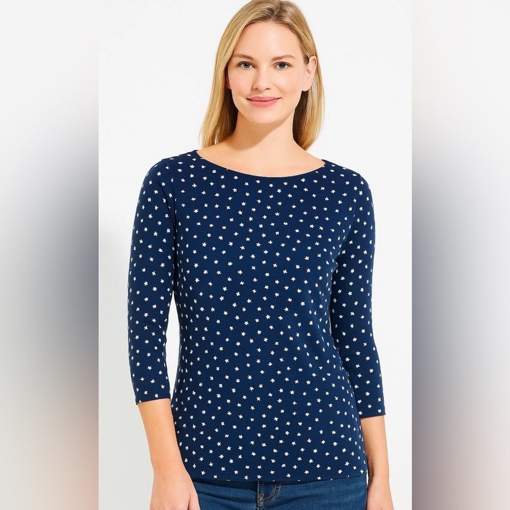 Vineyard Vines Deep Bay Stars Sankaty Boatneck Top - Women